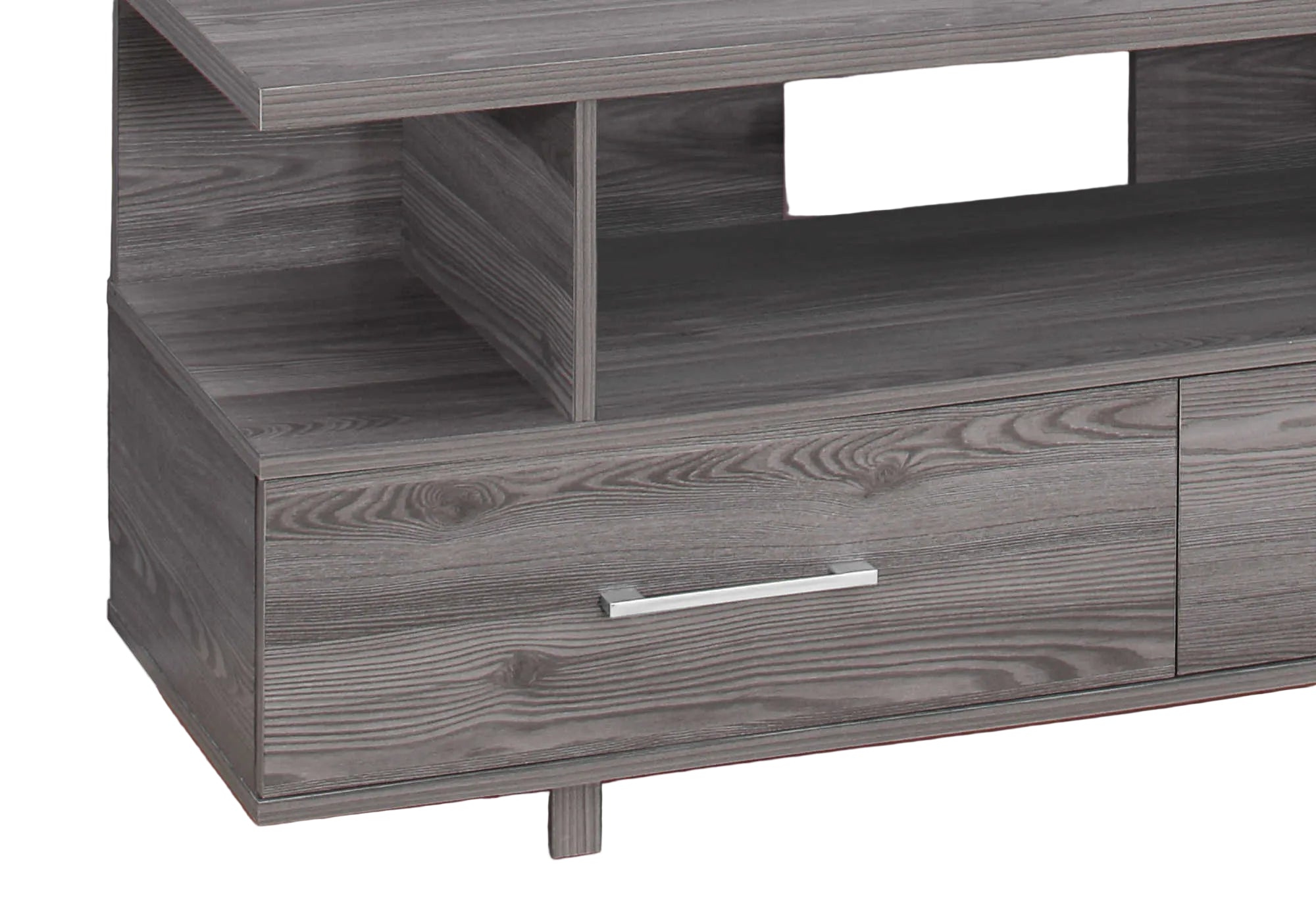 TV STAND - 48"L / GREY WITH 2 STORAGE DRAWERS