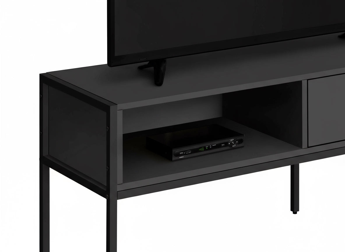 TV STAND - 48"L / BLACK / BLACK METAL