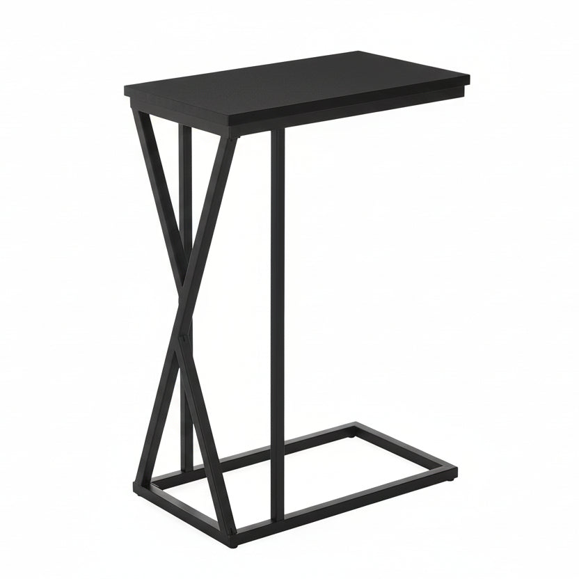 TABLE D'APPOINT - 25"H / NOIR / MÉTAL NOIR