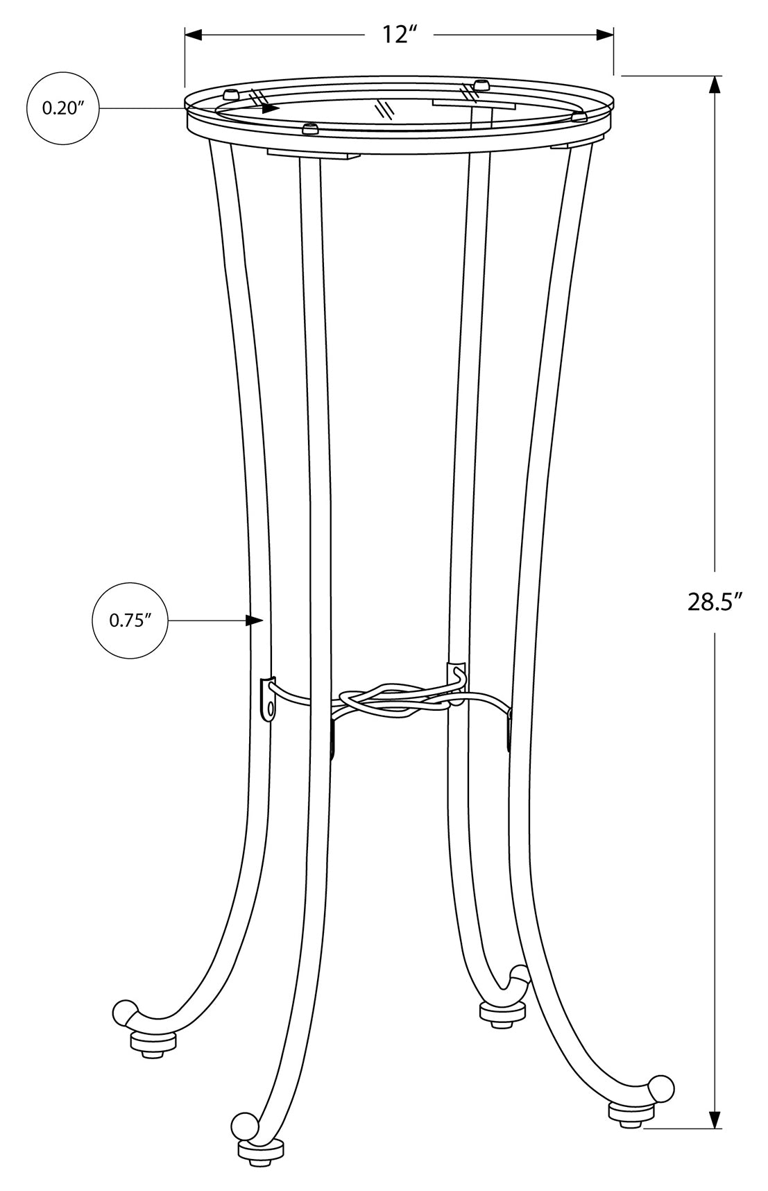 Table d'appoint en métal martelé noir