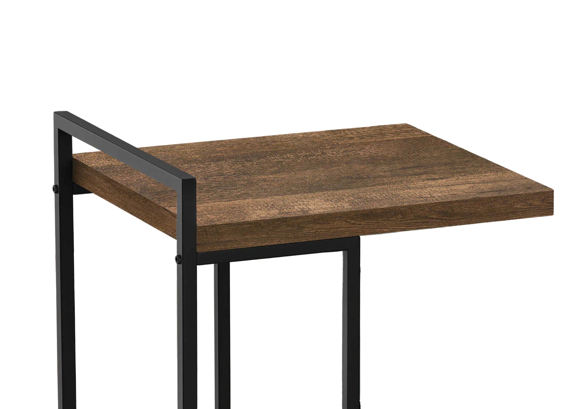 TABLE D'APPOINT - 25"H / BOIS RÉCUPÉRÉ BRUN / MÉTAL NOIR