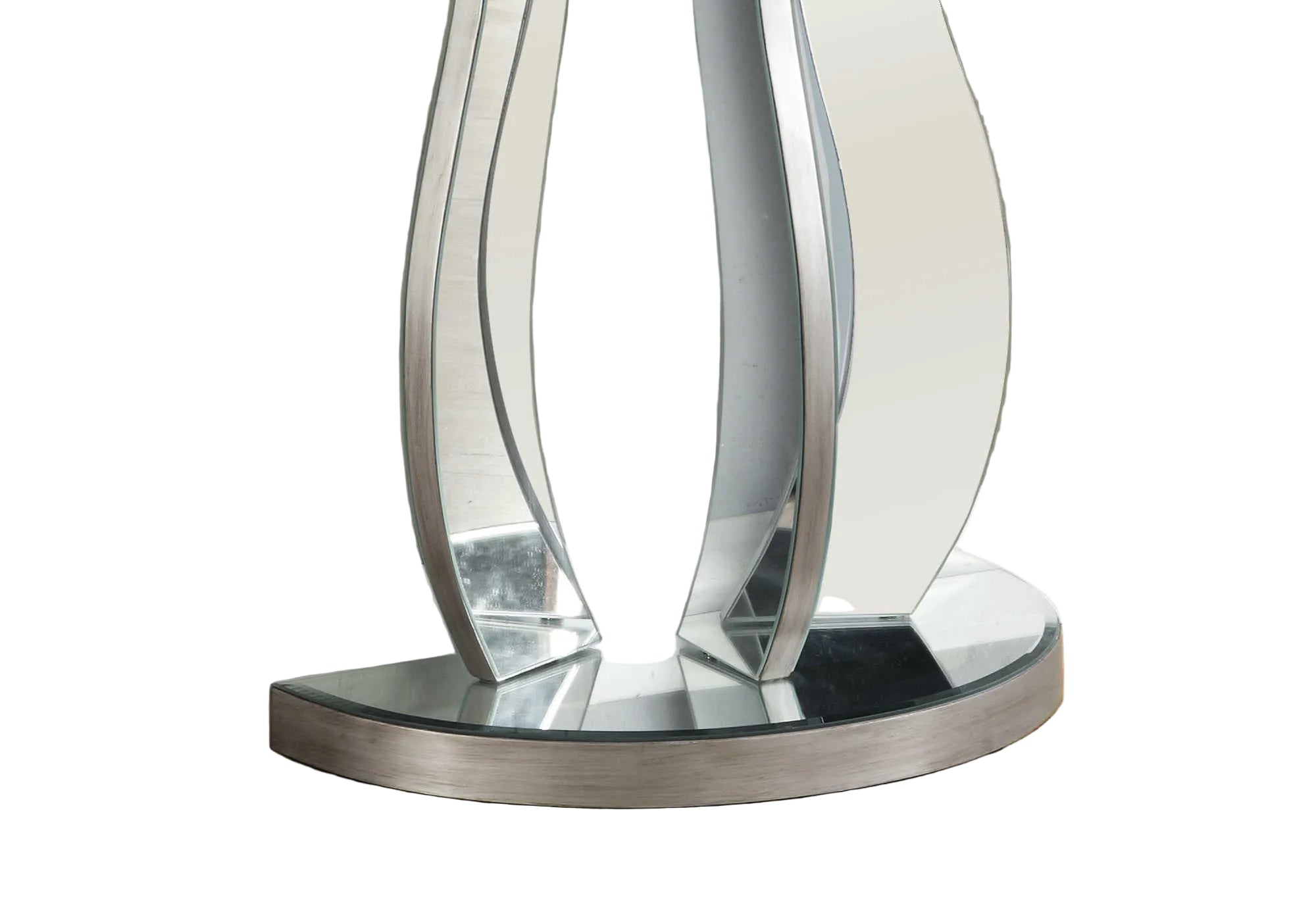 TABLE D'APPOINT - 36"L / ARGENT BROSSÉ / MIROIR