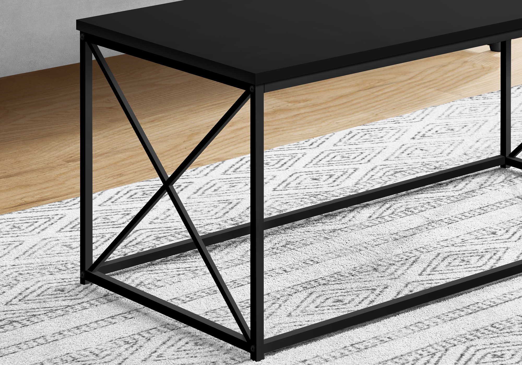 COFFEE TABLE - 40"L / BLACK / BLACK METAL