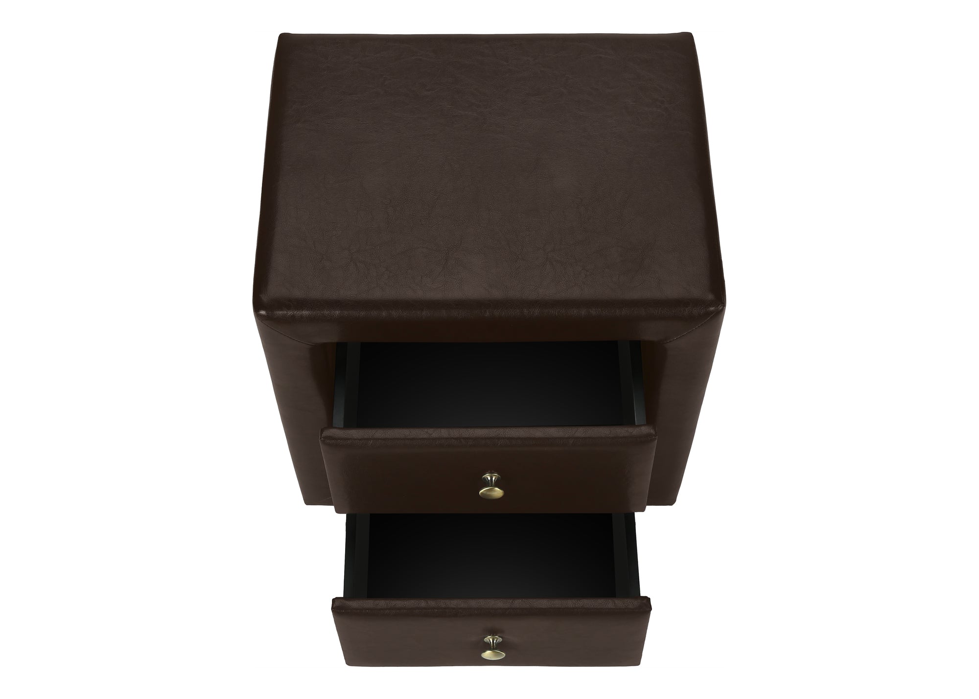 TABLE DE NUIT - 21"H / SIMILI CUIR MARRON