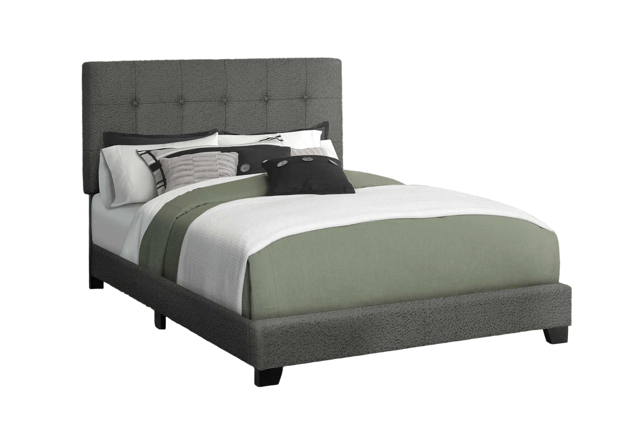 BOUCLE FABRIC UPHOLSTERED FULL SIZE BED FRAME