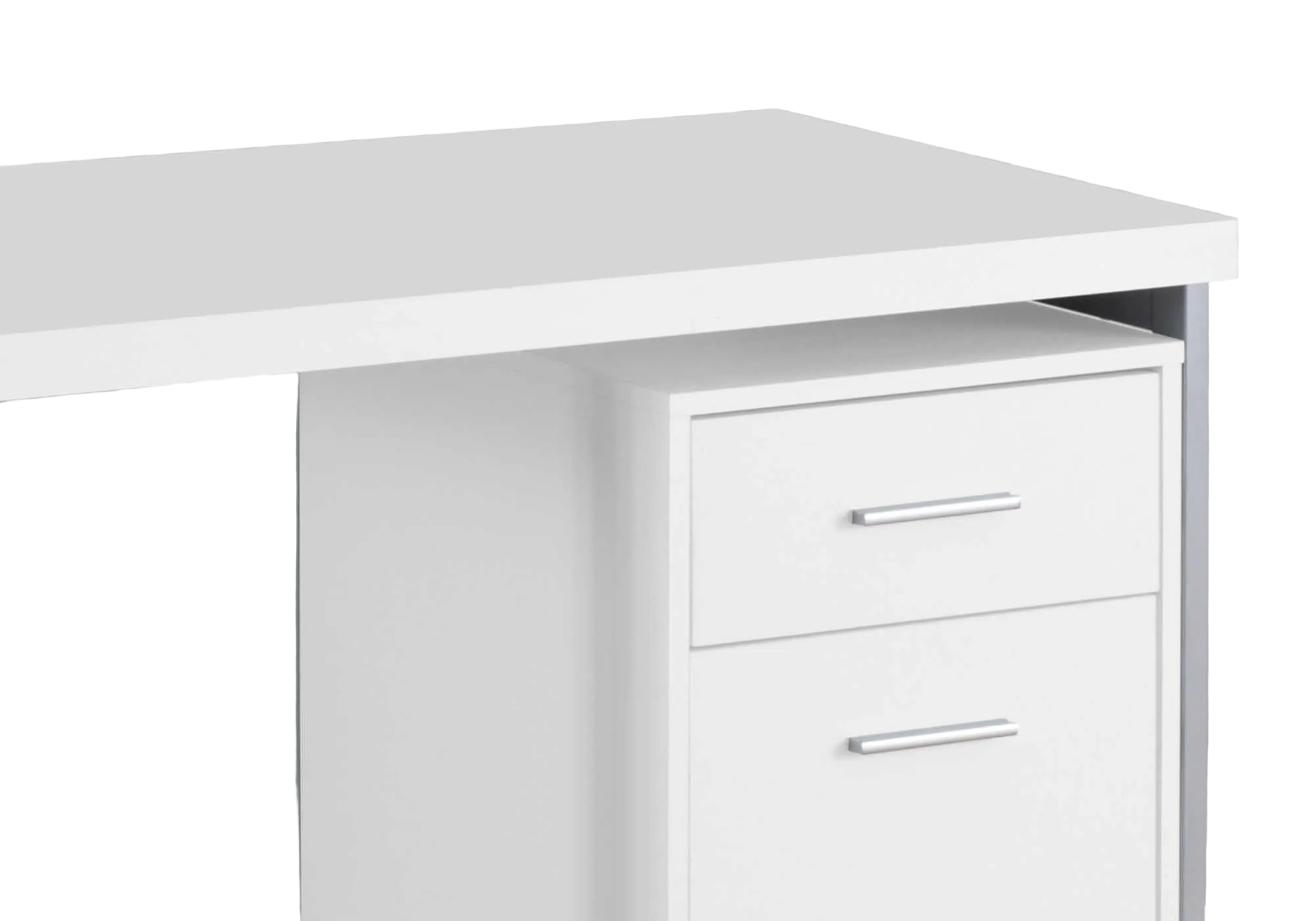 COMPUTER DESK - 48"L / WHITE / SILVER METAL