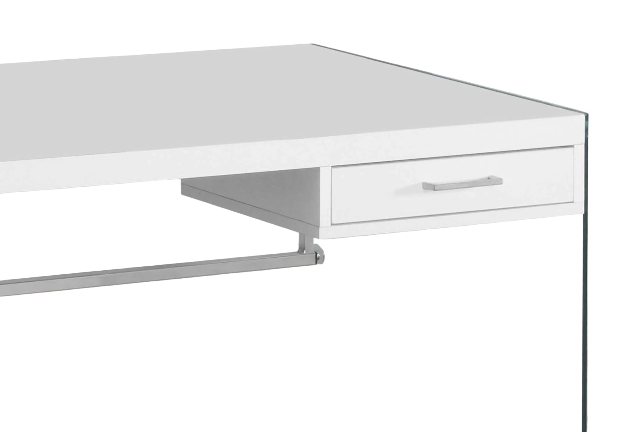 COMPUTER DESK - 48"L / GLOSSY WHITE / TEMPERED GLASS