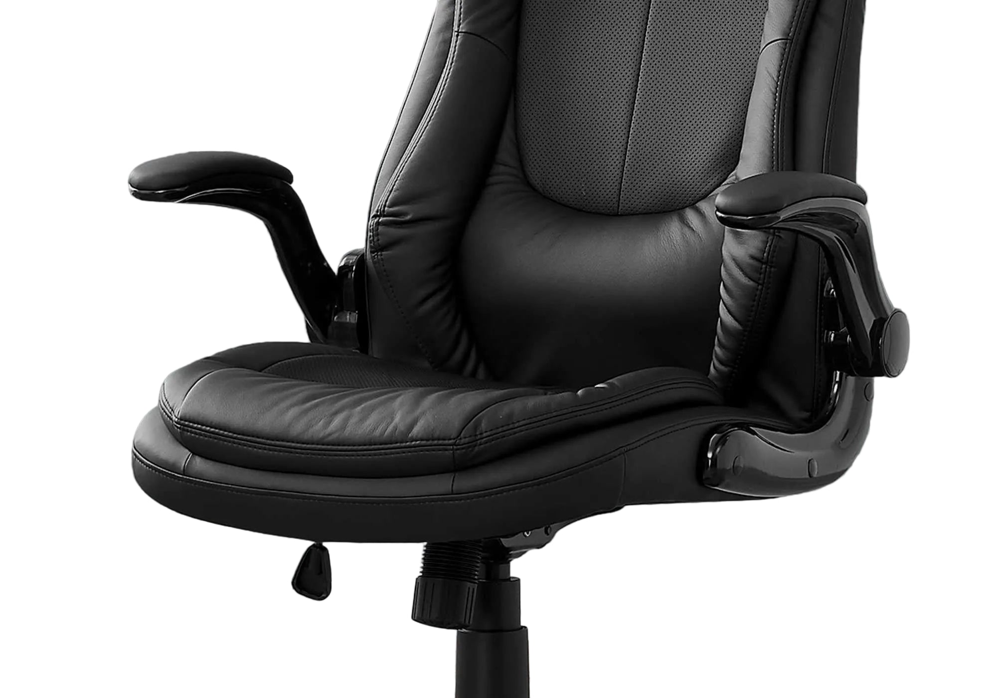 OFFICE CHAIR - BLACK LEATHER-LOOK / HIGH BACK EXECUTIVE