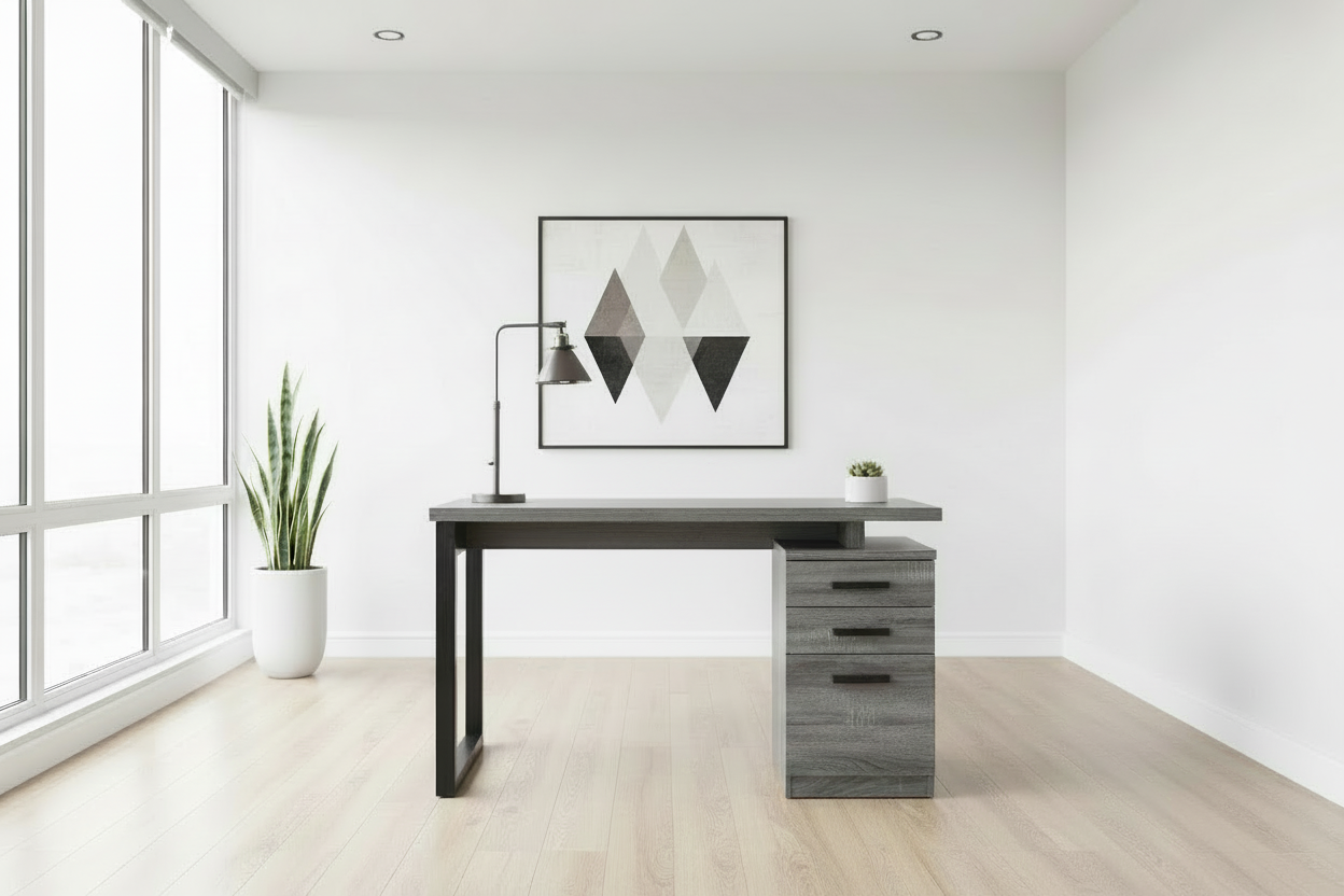 COMPUTER DESK - 48"L / GREY-BLACK LEFT OR RIGHT FACING
