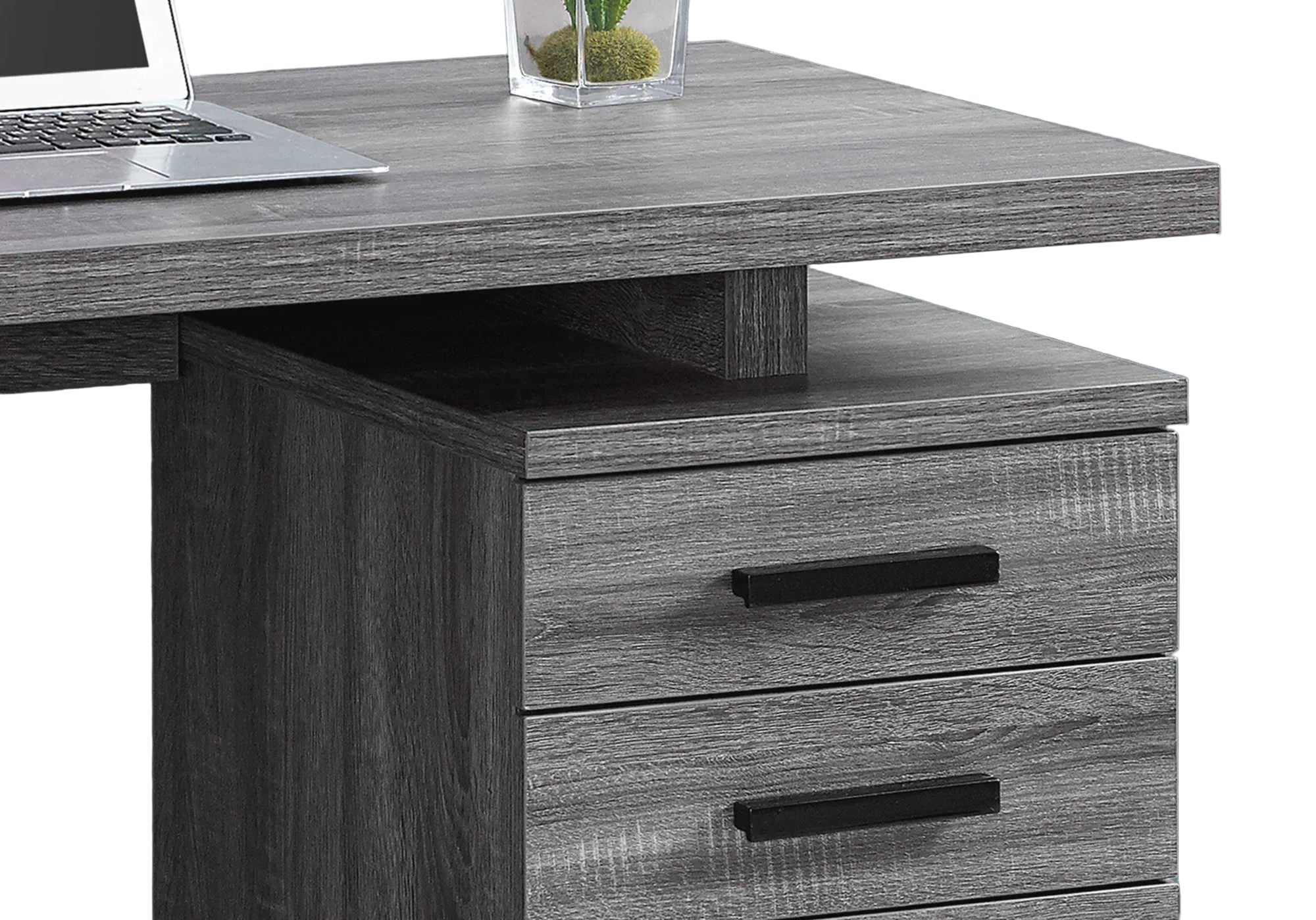 COMPUTER DESK - 48"L / GREY-BLACK LEFT OR RIGHT FACING