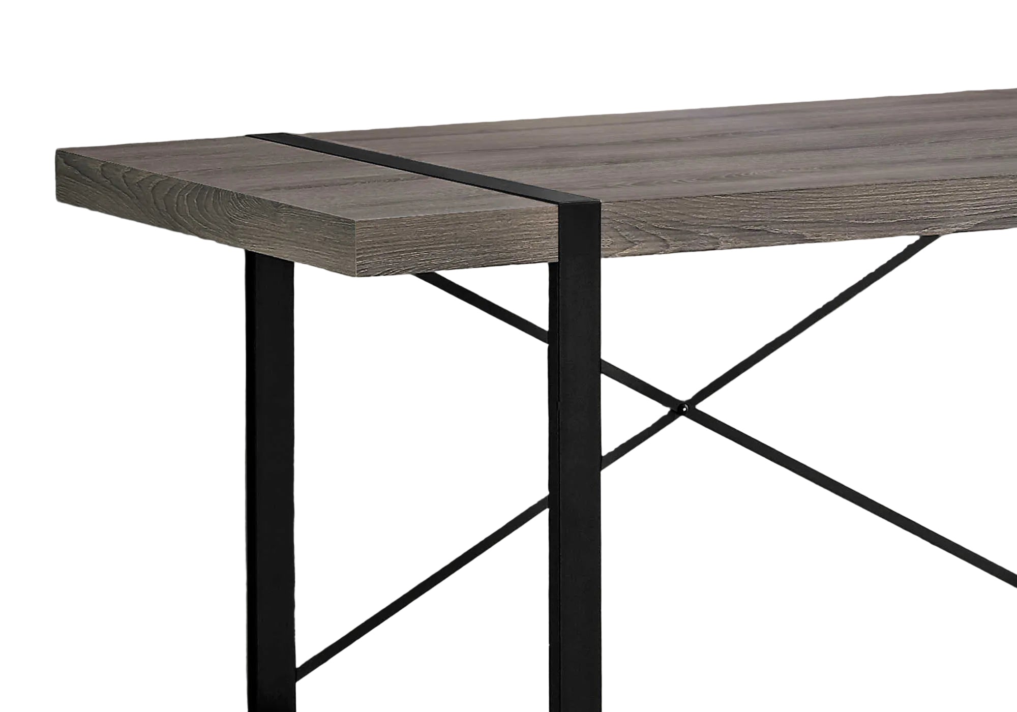 COMPUTER DESK - 48"L / DARK TAUPE / BLACK METAL