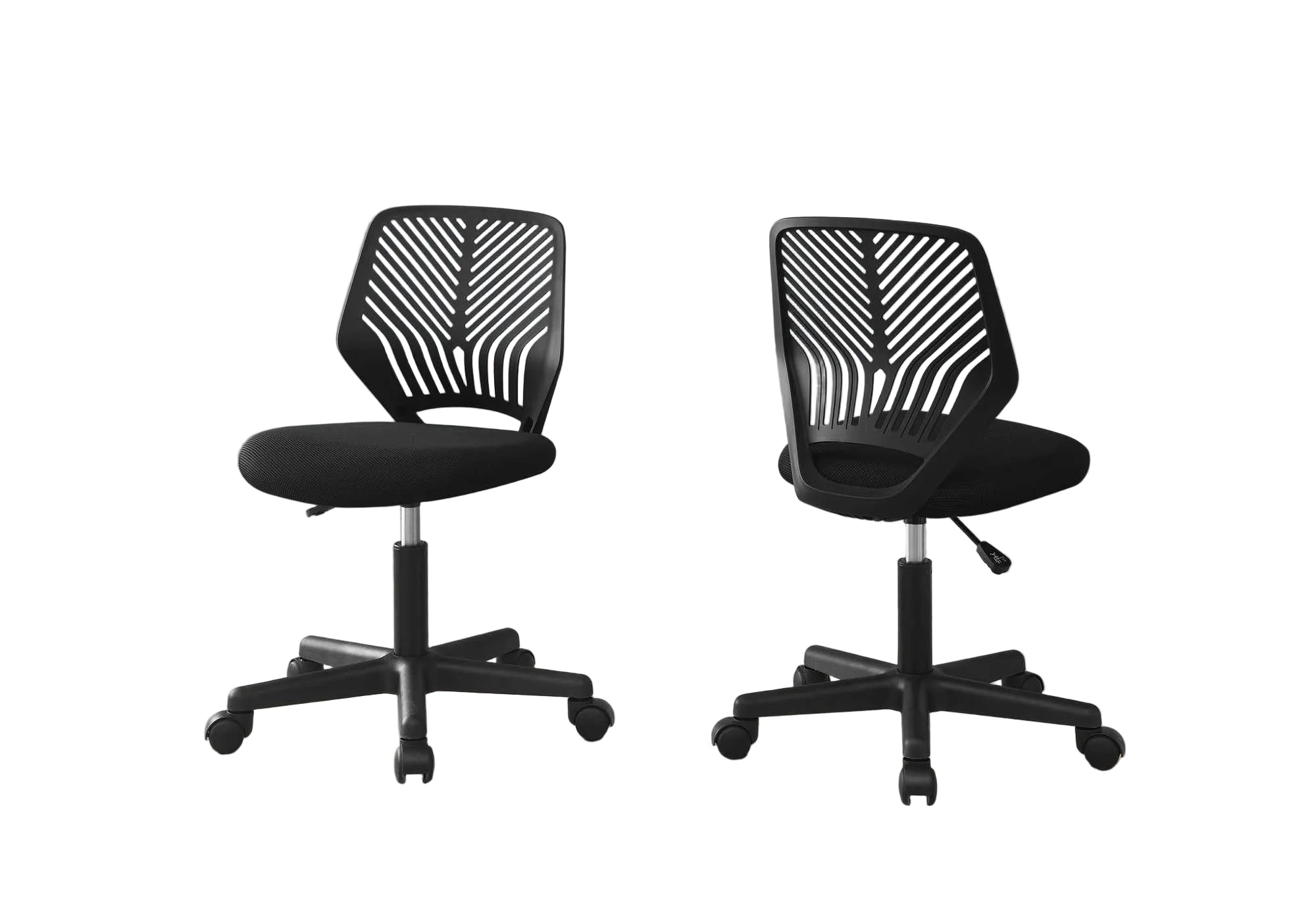 OFFICE CHAIR - BLACK JUVENILE / BLACK BASE ON CASTORS