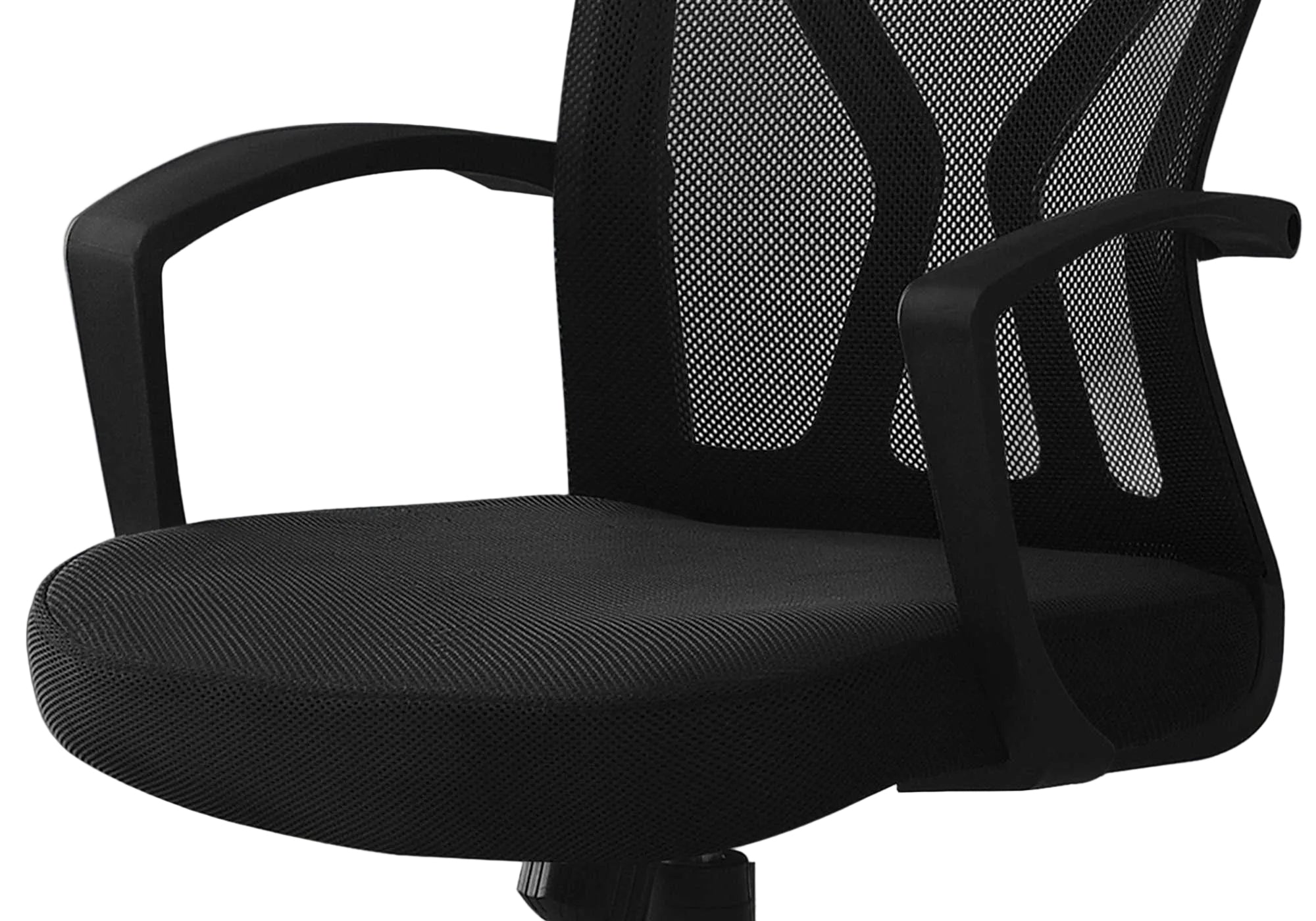 OFFICE CHAIR - BLACK / BLACK BASE ON CASTORS