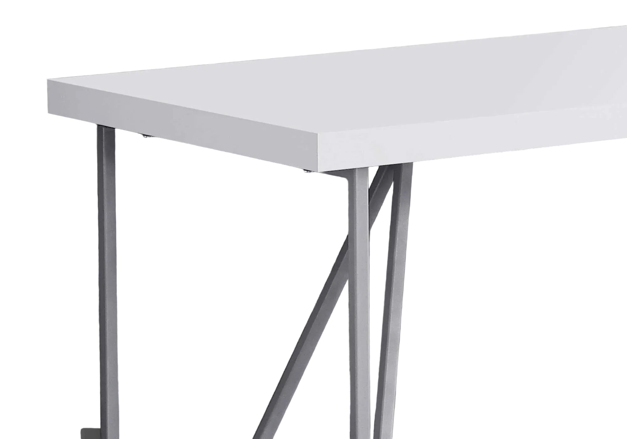 COMPUTER DESK - 48"L / WHITE / SILVER METAL