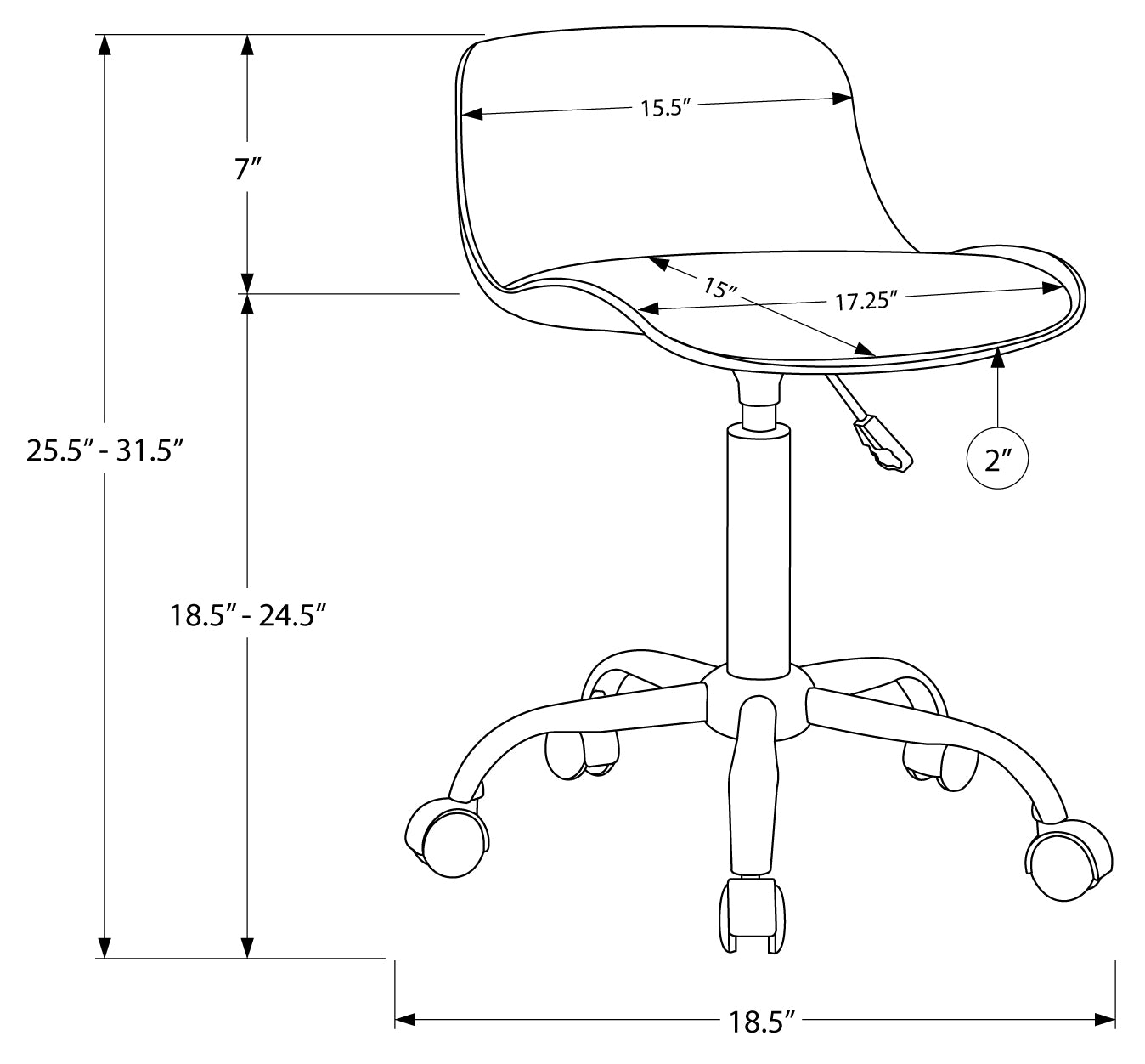 OFFICE CHAIR - WHITE JUVENILE / MULTI-POSITION