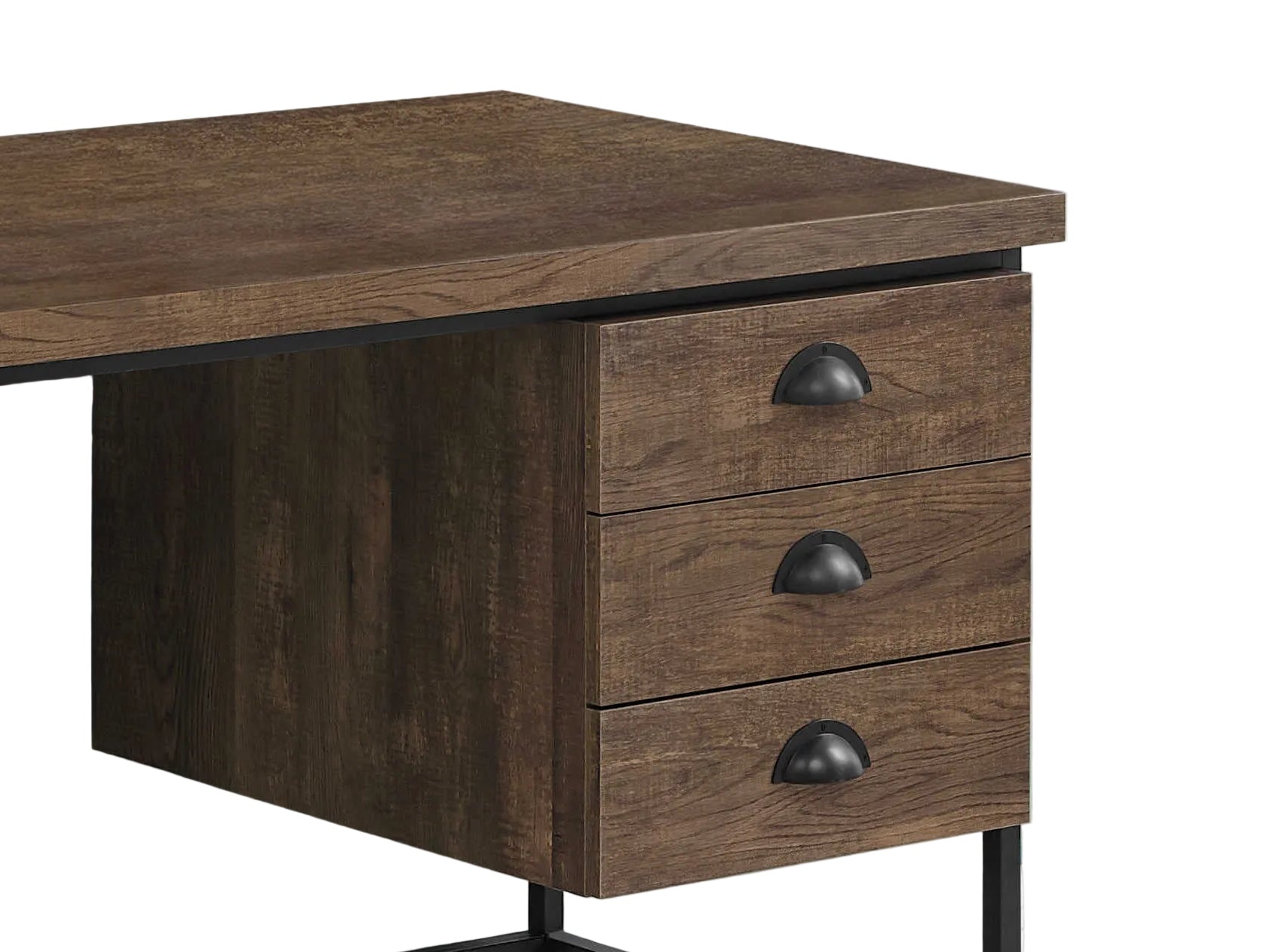 COMPUTER DESK - 55"L / BROWN RECLAIMED WOOD / BLACK METAL