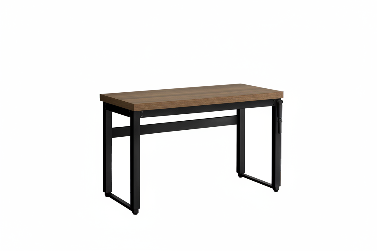 BUREAU D'ORDINATEUR - 48" L / NOYER / HAUTEUR RÉGLABLE / MÉTAL NOIR