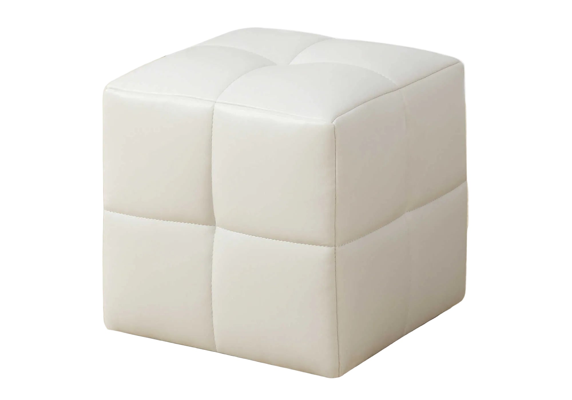 OTTOMAN - 2PCS SET / JUVENILE / WHITE LEATHER-LOOK