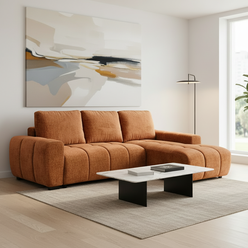 Mia, canapé-lit multimédia orienté vers la droite