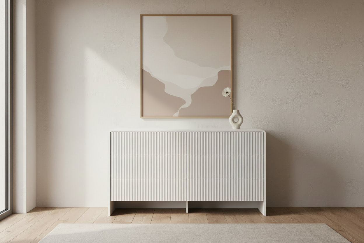 Modern Fluted 6-Drawer Dresser