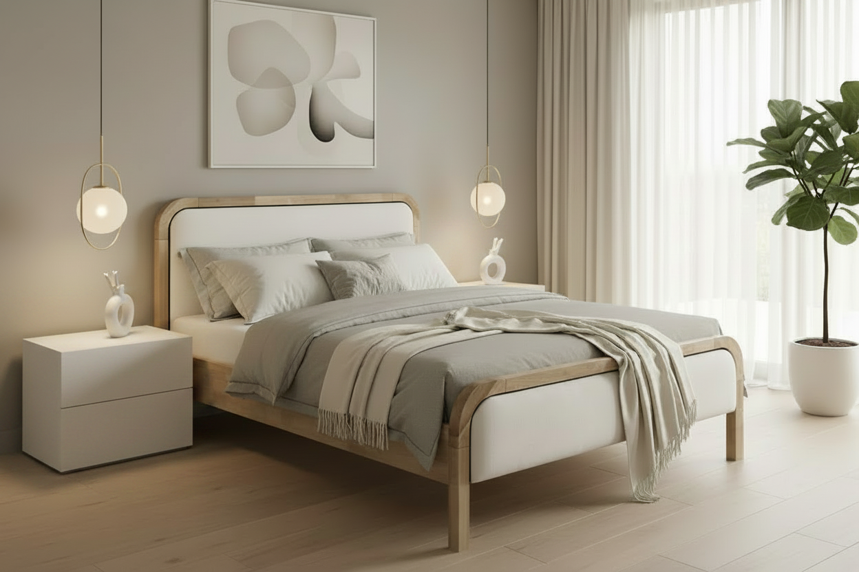 IF-5928 | Modern Upholstered Platform Bed