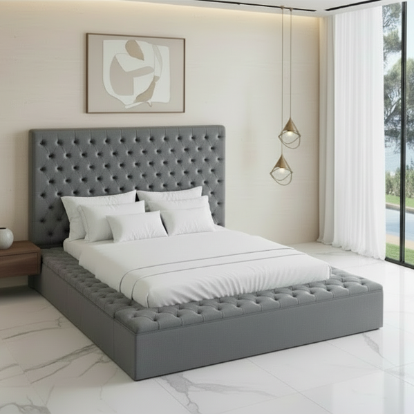 Lit Queen Size gris IF-5790