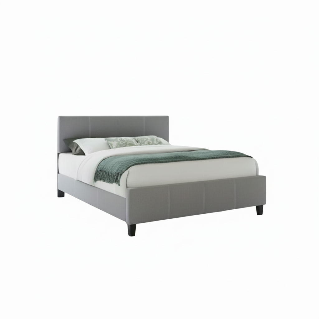 IF-137 Grey Fabric Bed With Contrast Stitching