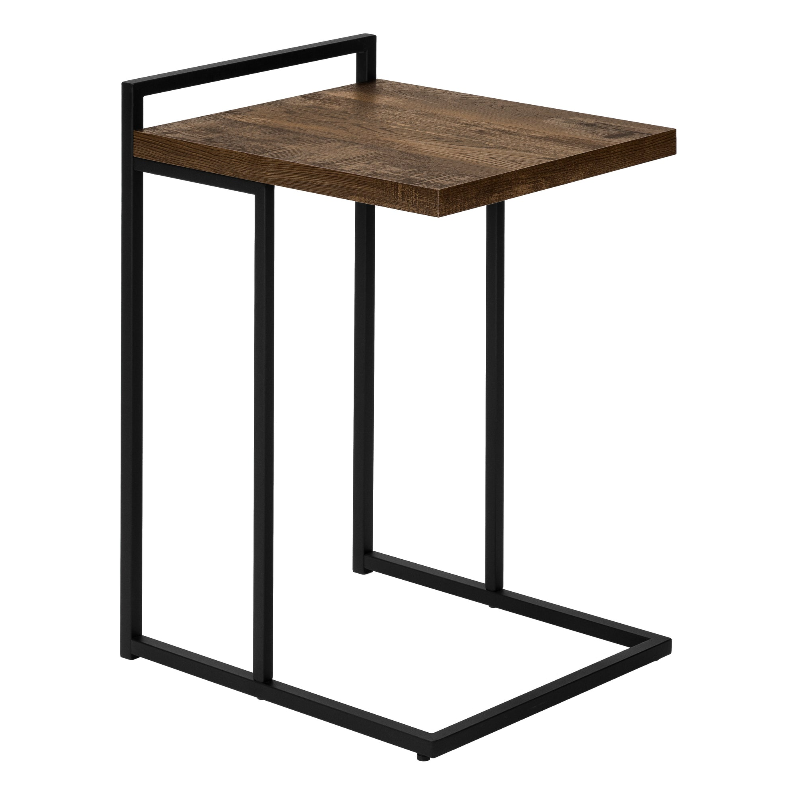 TABLE D'APPOINT - 25"H / BOIS RÉCUPÉRÉ BRUN / MÉTAL NOIR