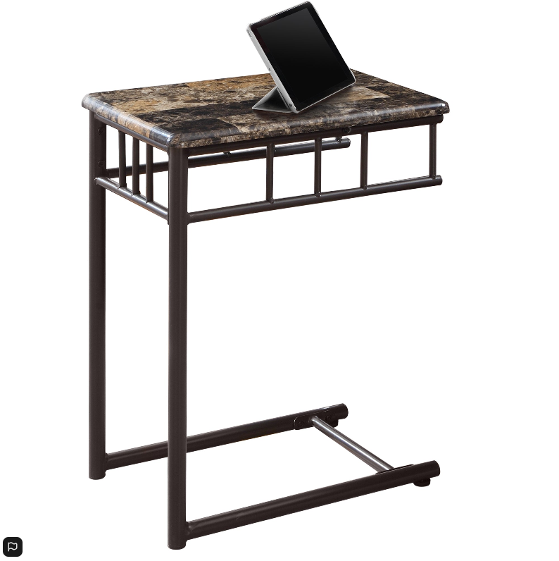 TABLE D'APPOINT - MARBRE ESPRESSO / MÉTAL BRONZE