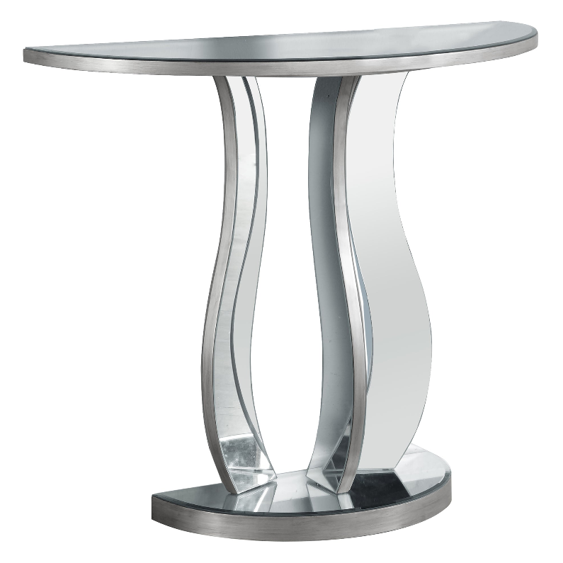 ACCENT TABLE - 36"L / BRUSHED SILVER / MIRROR