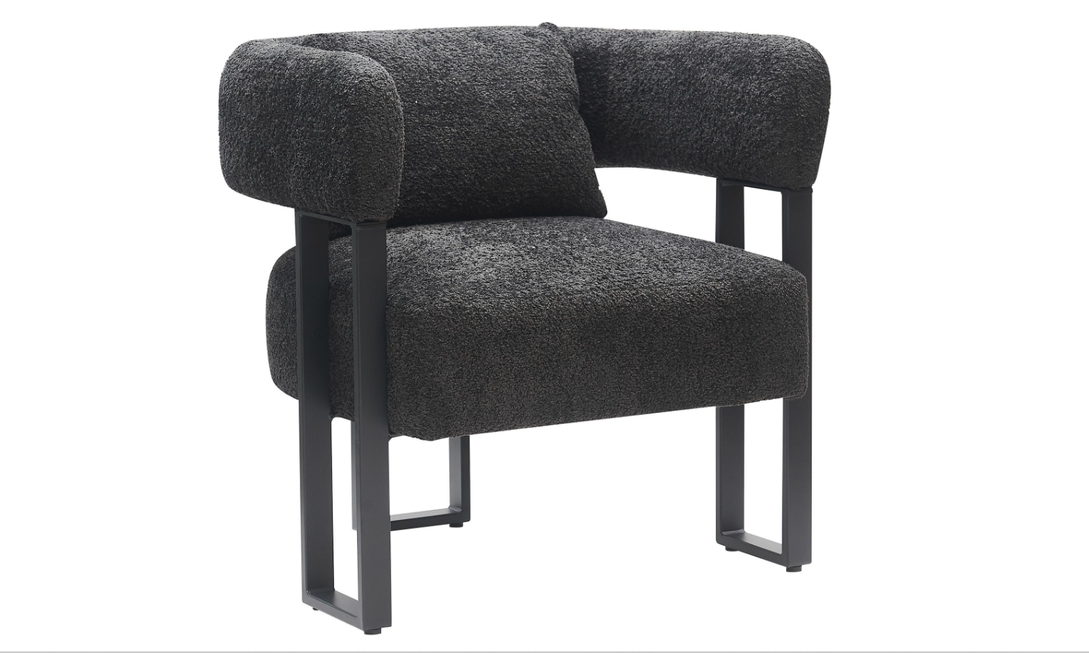 Fauteuil d'appoint Scarlet en boucle ivoire et noir