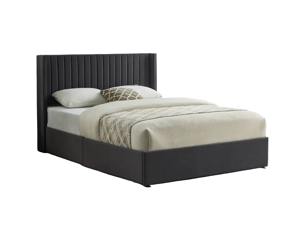 IF-5408 Wingback Design Bed with Storage