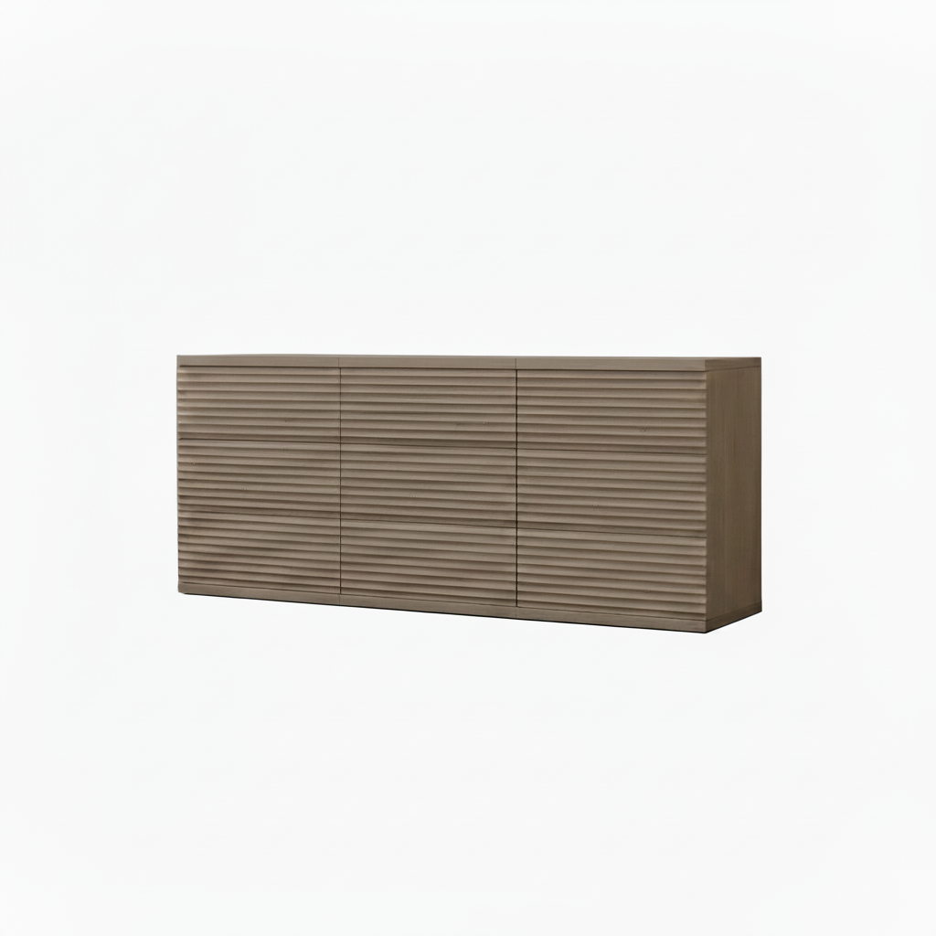 Modern Fluted 3-Drawer Dresser