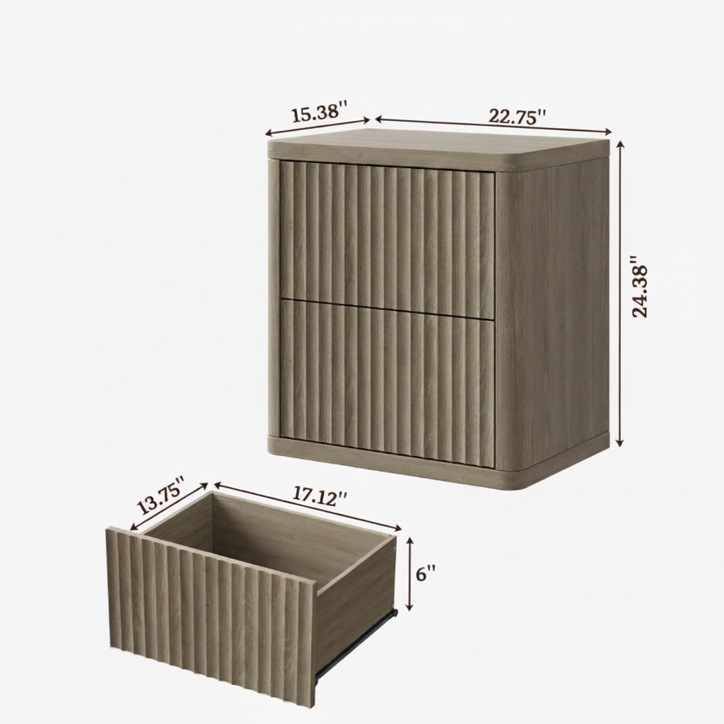 Modern Fluted Nightstand