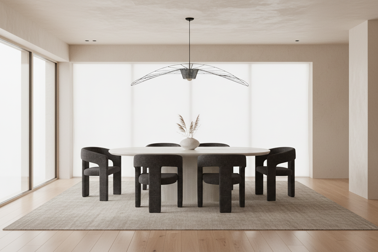 Tovas x Amara Dining Set — Charcoal Chairs