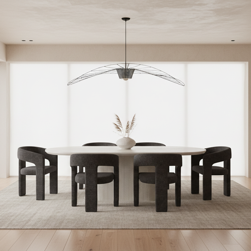 Tovas x Amara Dining Set — Charcoal Chairs