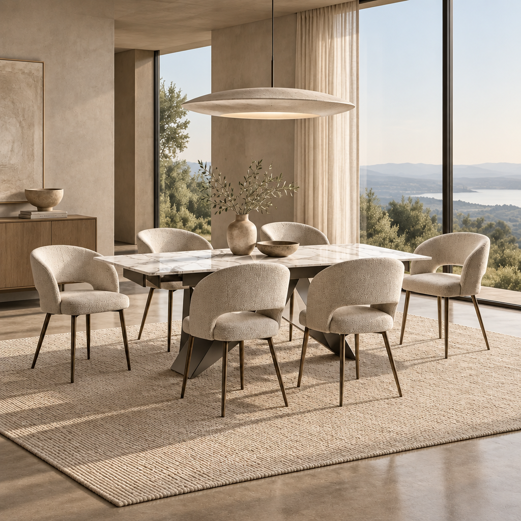T1545 Dining Table & C-1644 Chair Set | 4 or 6 Chairs