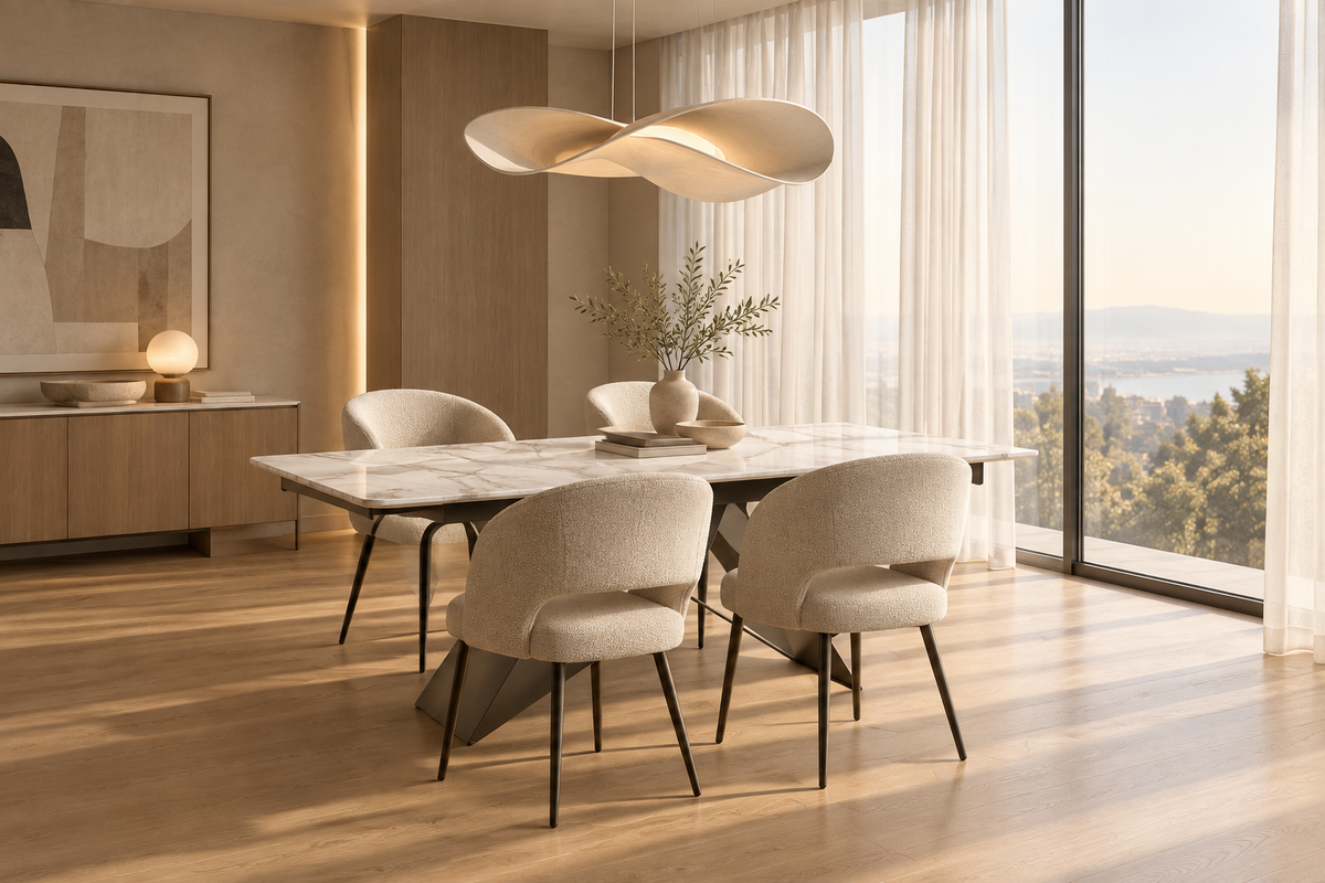 T1545 Dining Table & C-1644 Chair Set | 4 or 6 Chairs