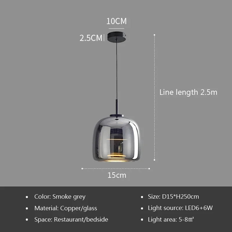 Nordic Glass LED Pendant Light