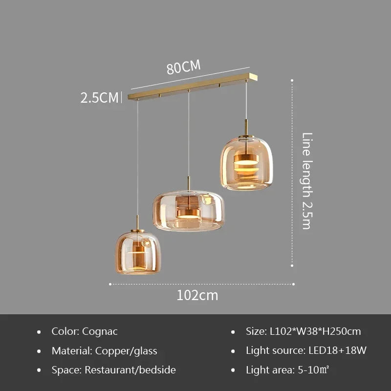 Nordic Glass LED Pendant Light