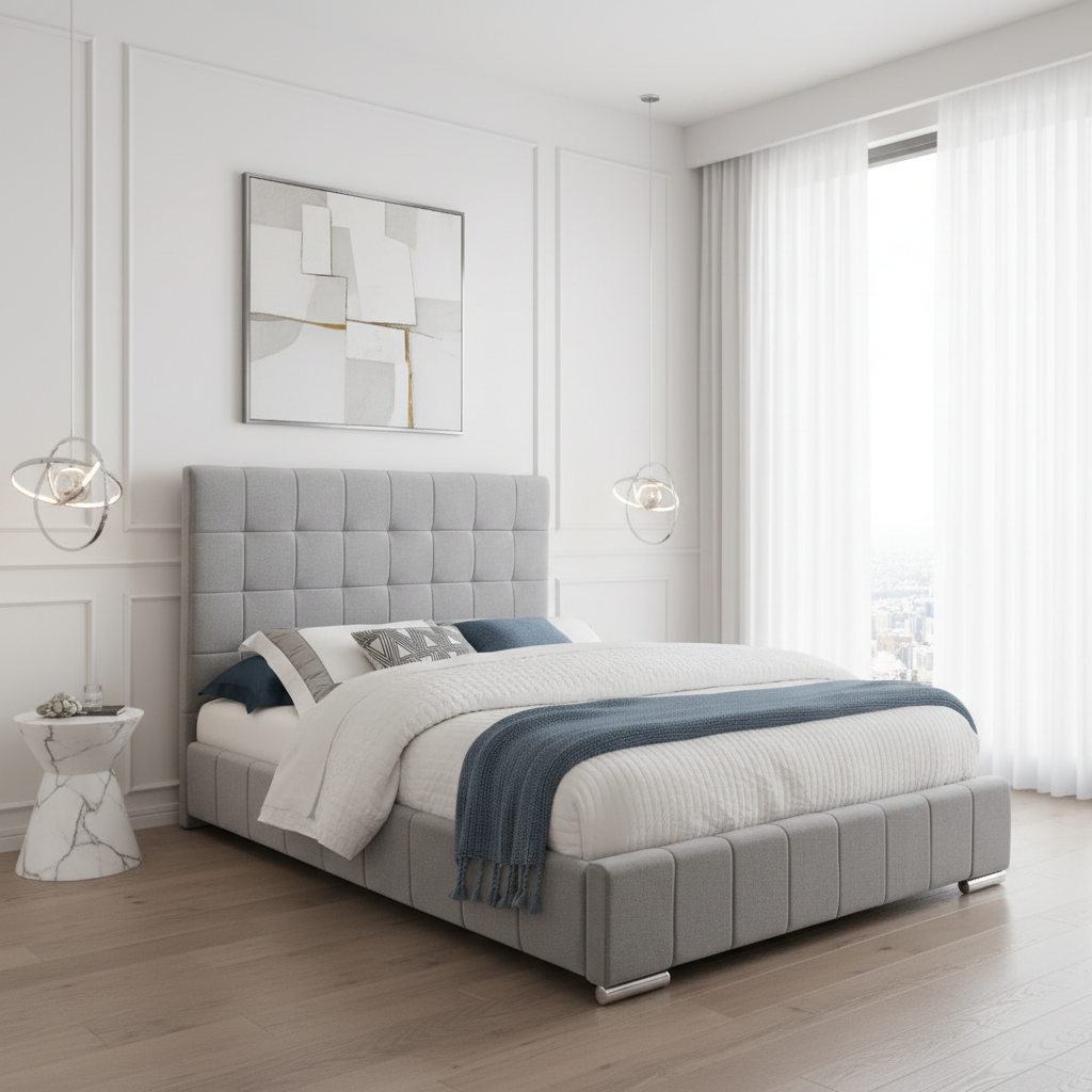 Lit Queen Size gris IF-5780