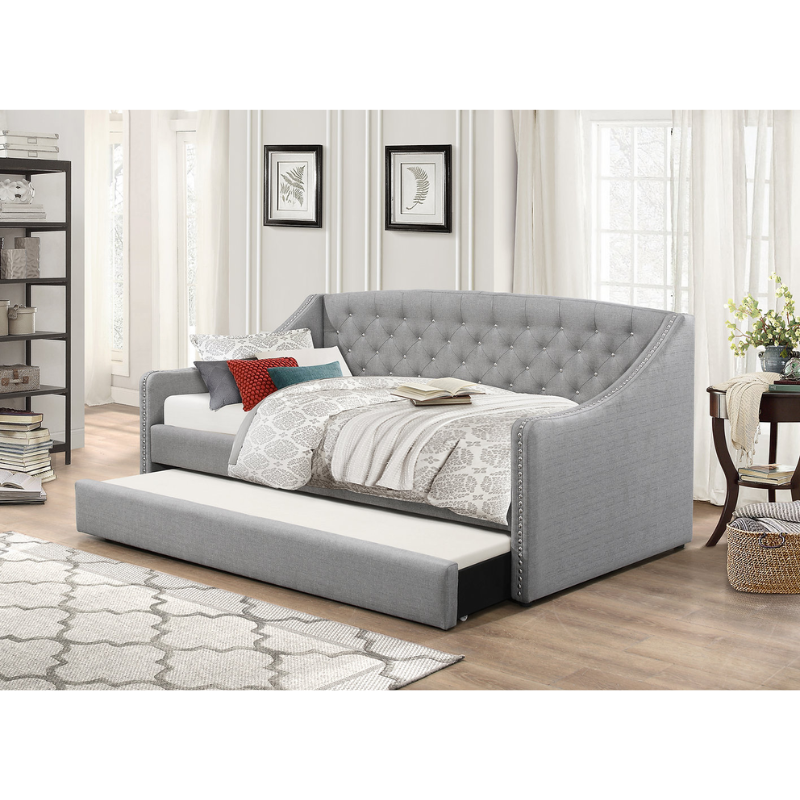 IF-308 Grey Day Bed W/ Trundle