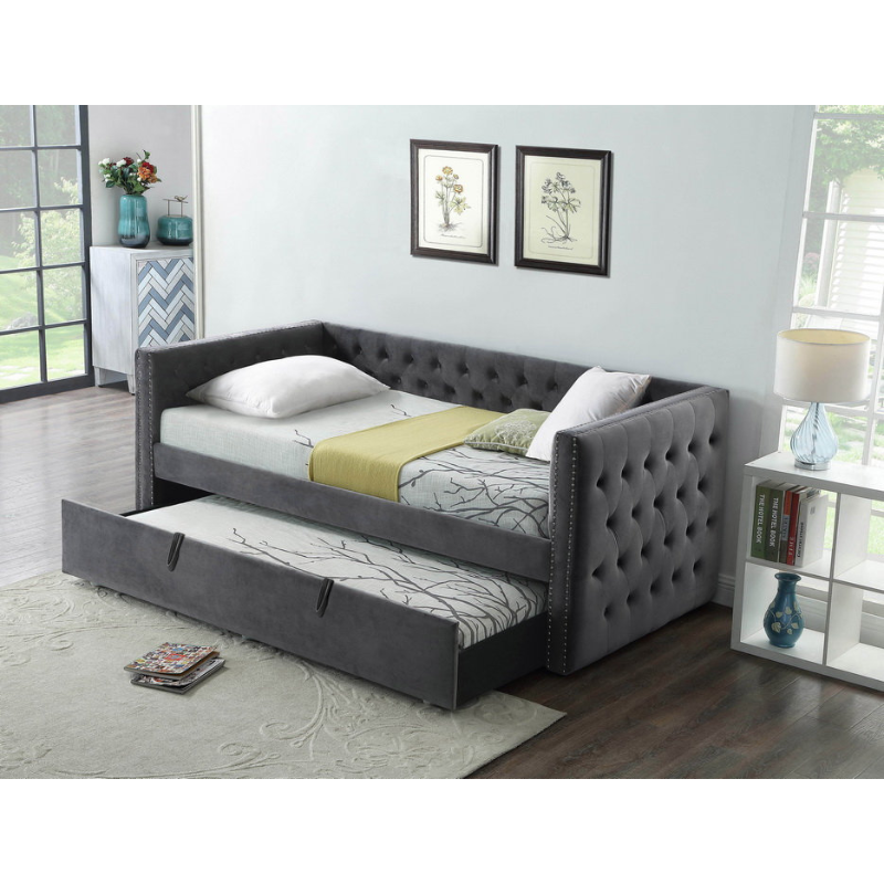 IF-305 Grey Day Bed W/ Trundle