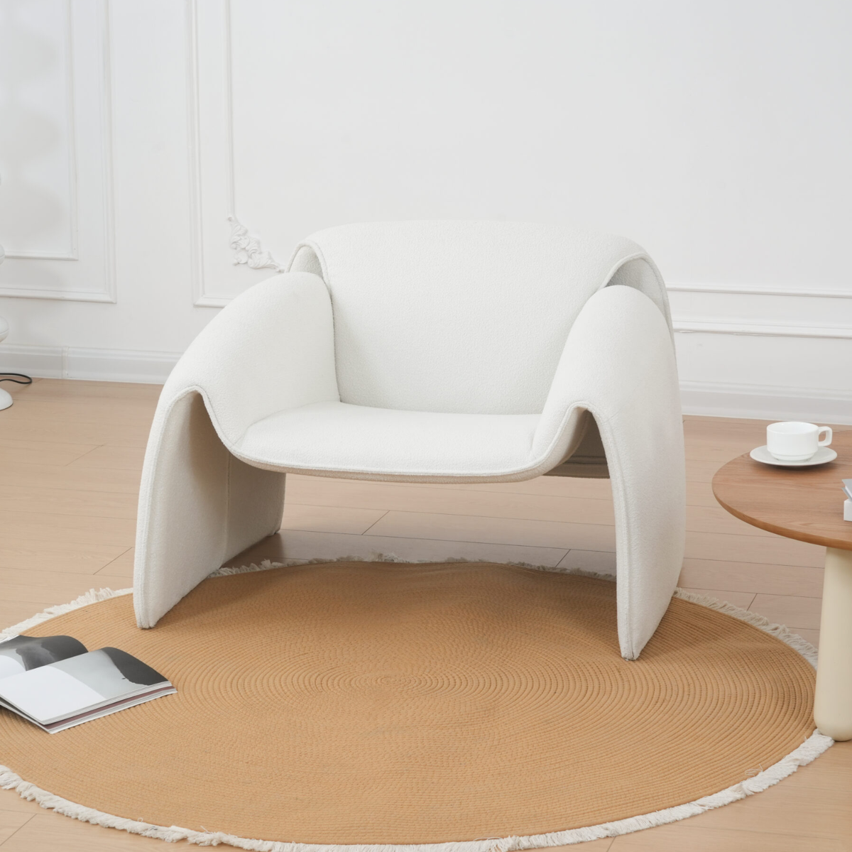 Artistic Sherpa Fabric Single Chair