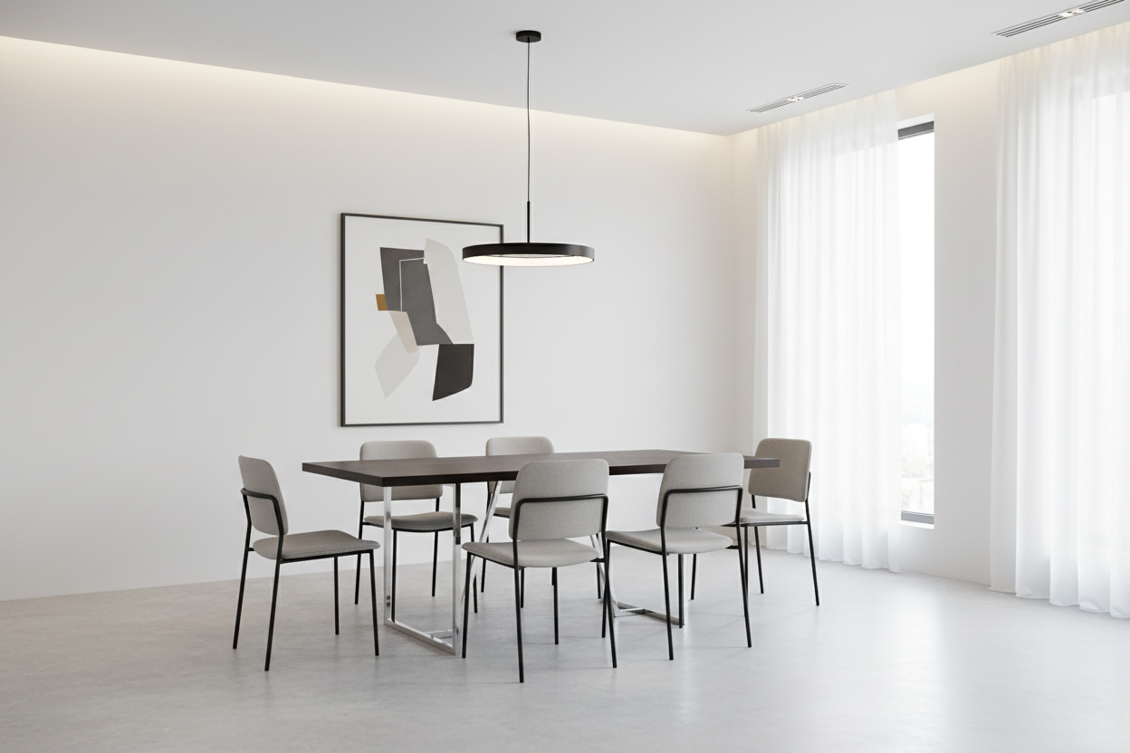 DINING TABLE - 36"X 60" / ESPRESSO / CHROME METAL