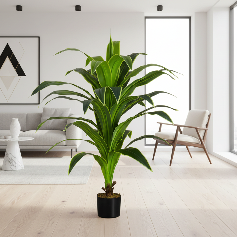 PLANTE ARTIFICIELLE - 120 cm H / DRACAENA D'INTÉRIEUR EN POT DE 12,7 cm