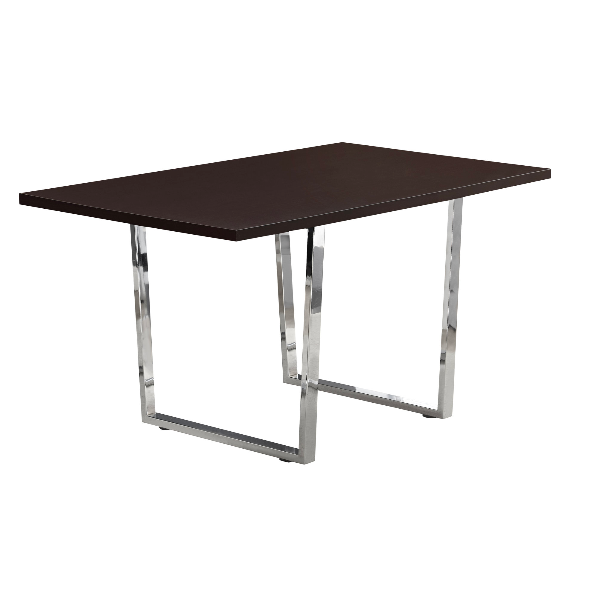 DINING TABLE - 36"X 60" / DARK TAUPE / CHROME METAL
