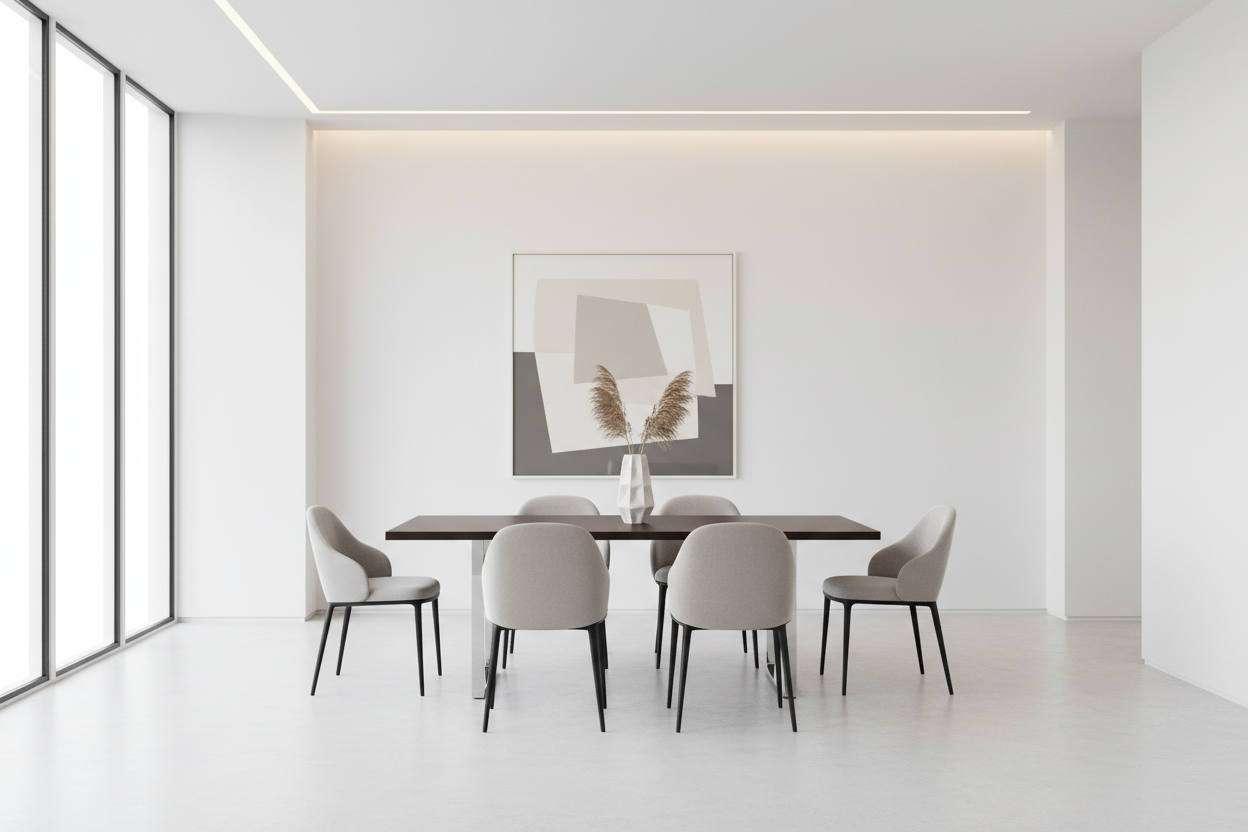 DINING TABLE - 36"X 60" / DARK TAUPE / CHROME METAL