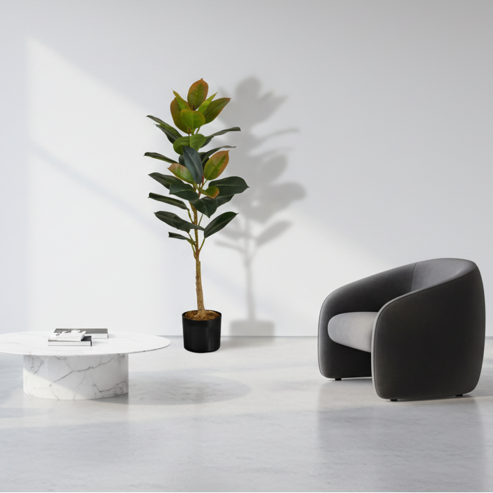 PLANTE ARTIFICIELLE - 40"H / ARBRE À CAOUTCHOUC D'INTÉRIEUR DANS UN POT DE 5"