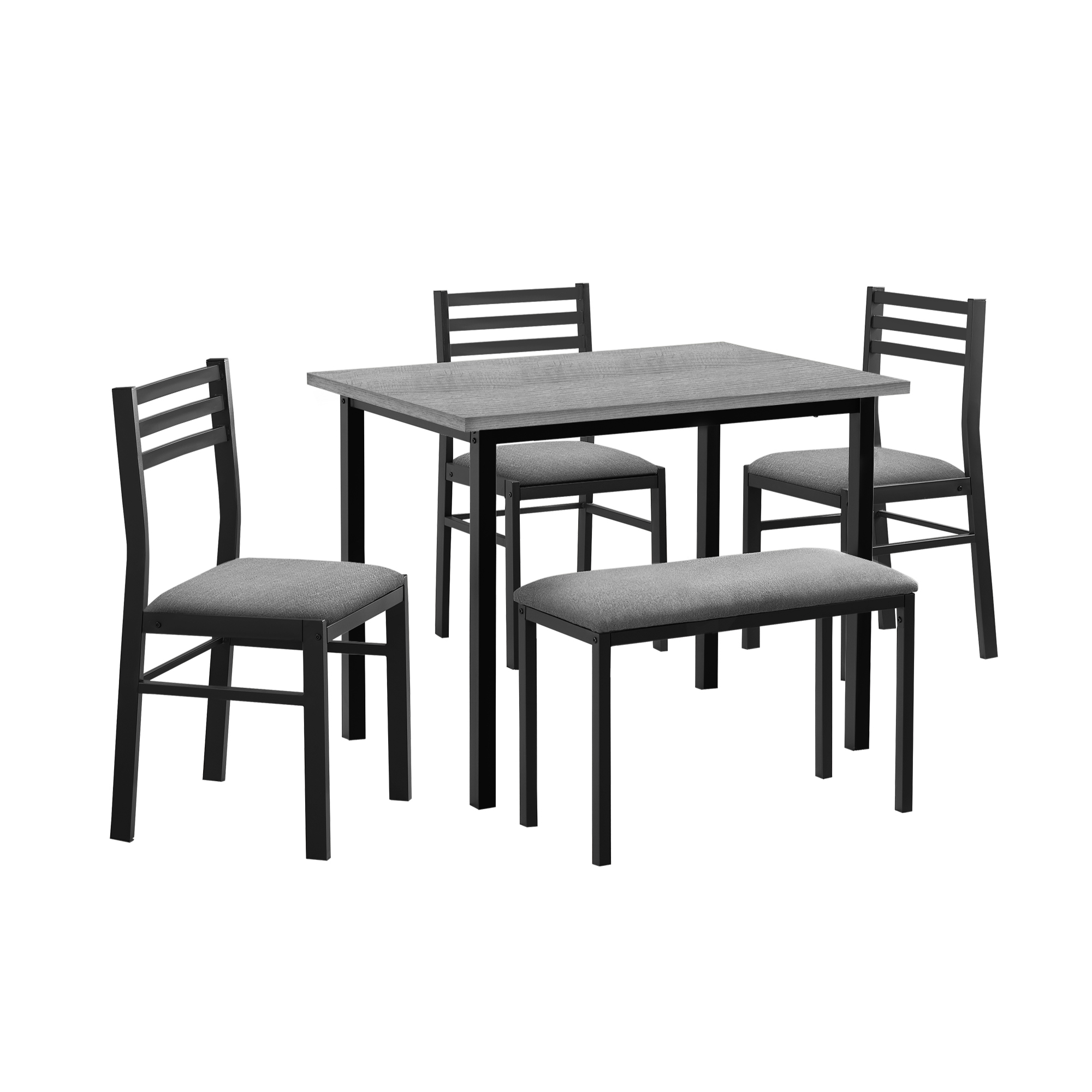 DINING SET - 5PCS SET / WHITE TOP / WHITE METAL